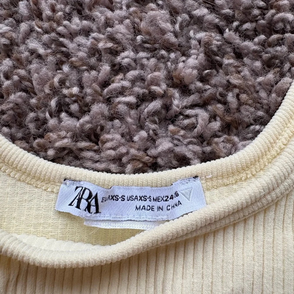 Yellow Zara Ruffle Crop Top - Picture 3 of 3